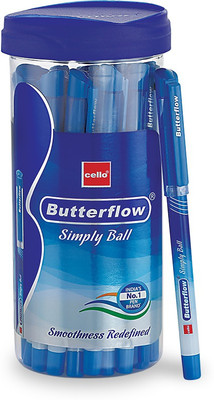 Cello Butterflow Simply Ball Pen(Pack of 25, Ink Color - Blue)