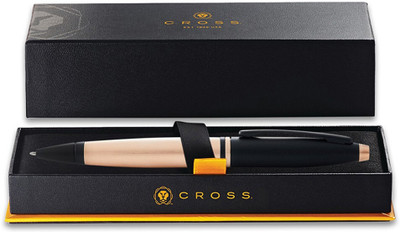 CROSS Calais Rose Gold Barrel / Black Cap BP Ball Pen(Ink Color - Black)