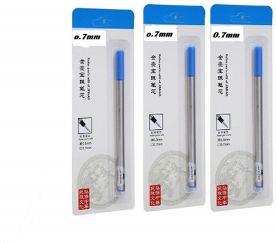 Levin 3 pcs in set Blue Ink 0.7mm Refill fit to Jinhao, Rollerball Pen Refill(Pack of 3, Ink Color - Blue)