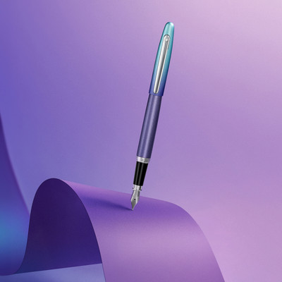 SHEAFFER Expressions VFM 9430 Blue and Purple Gradient with Chrome Plated Trims(Fine Nib) Fountain Pen(Ink Color - Black)
