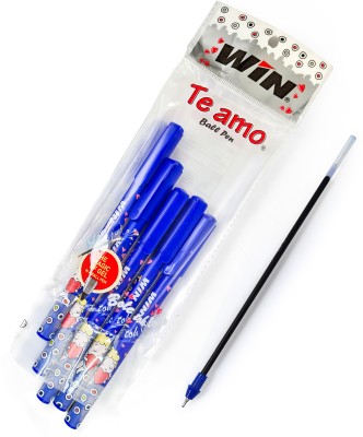 Win Te amo 30 Blue Pens + 10 Refills|0.7 mm Tip|Smooth Writing|School & Office Ball Pen(Pack of 30, Blue)
