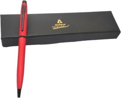 auteur Iris Red Colour Lightweight Metal Body, Slim Design, Comfortable Grip Ball Pen(Ink Color - Blue)