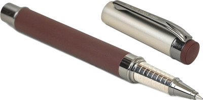 SCRIZ Solar Metal Brown Body Roller Ball Pen With German Ceramic Refill Roller Ball Pen(Ink Color - Blue)