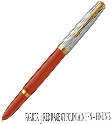 PARKER 51 RED RAGE GT FOUNTAIN PEN – FINE NIB Fountain Pen(Ink Color - Blue)