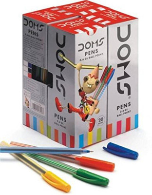 DOMS 0.6 GL BALL POINT BLUE by THE MARK Ball Pen(Pack of 80, Ink Color - Blue)