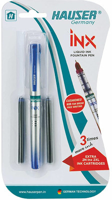 HAUSER Inx HD by THE MARK Fountain Pen(Pack of 5, Ink Color - Blue)