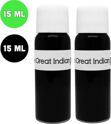 Syahi - The Great Indian Ink - Fountain, Calligraphy, Dip pen, v7 v5 Trimax ink Ink Bottle(Pack of 2, Ink Color - Abyss-Black, Light-Green)