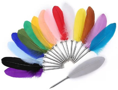 BM RETAIL 1 pcs Feather Quill Ball Point Pen For Office School Supplies Fountain Pen(Ink Color - color as per availability)