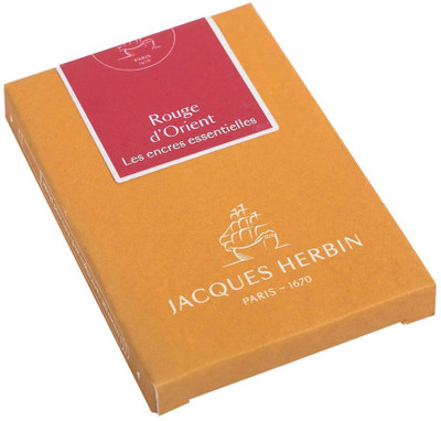 Jacques Herbin Essentielles (Rouge d'Orient - Pack of 7) Ink Cartridge(Ink Color - Red)