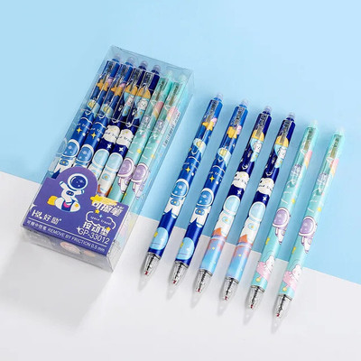 triple paper Creation Cartoon Space Astronaut Metal Hook Gel Pen(Set Of 12) Gel Pen(Pack of 12, Ink Color - Blue)