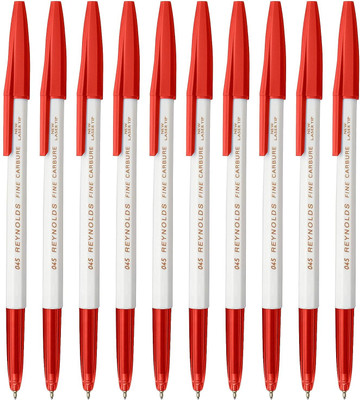Reynolds 045 Ball Pen Fine Point (0.7mm) Ball Pen(Pack of 10, Ink Color - Red)