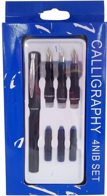 KRYTONE 1 Pcs Professional Calligraphy Pen Set 4 Nib With Extra Refill Pen Set Calligraphy(Ink Color - Blue)