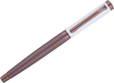 VEA VEA Sonet 1/2 Pearl White 1/2 Brown Satin Rollerball Pen Roller Ball Pen(Ink Color - Blue)