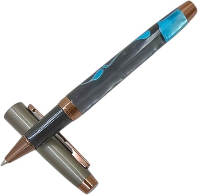 auteur Elite Series Premium 720 Cat's Eye Acrylic Pen With Designer Gunmetal Trims Gift Roller Ball Pen(Ink Color - Blue)