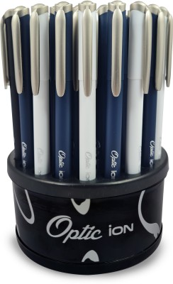 Win Optic Ion 50Pcs (37 Blue & 13 Black)|0.7mm Tip|Premium Writing|School,Office Ball Pen(Pack of 50, Multicolor)