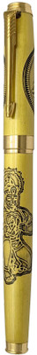 UJJi Hanuman Ji Carved Brass Golden Part Ball Pen(Ink Color - Blue)
