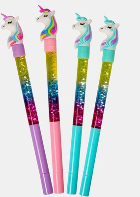NAVDEEP COLLECTION Fancy Gel Pens For kids (Unicorn) Gel Pen(Pack of 4, Ink Color - Blue)