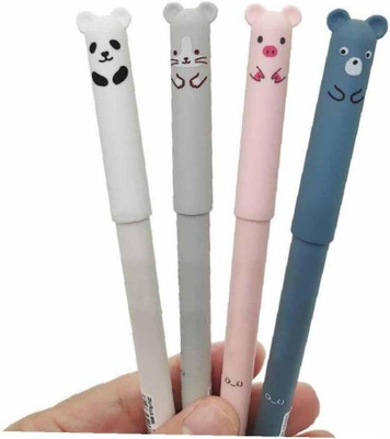 UGS Cute Blue Friction gel pen / Erasable gel pen with comfortable grip Gel Pen(Pack of 4, Ink Color - Blue)