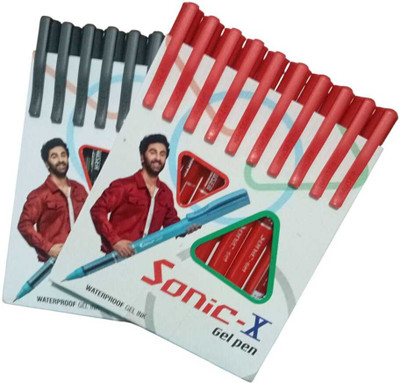 Hauser Germany Style gel pen Gel Pen(Pack of 30, Ink Color - Red, Black)