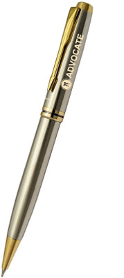 UJJi Advocate Logo Dull Chrome Platted with Golden Part Ball Pen(Ink Color - Blue )
