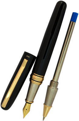 UJJi 2in1 Golden Clip Black Body Fountain & Roller Ball Pen Fountain Pen(Ink Color - Blue )