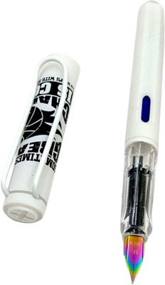 auteur 4085 Student Rainbow Nib Erasable White Fountain Pen For Boys, School & Collage Fountain Pen