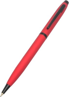 Dikawen Iris Ececutive Red Color Super Slim Metal Body With Black Trims Ball Pen(Ink Color - Blue)