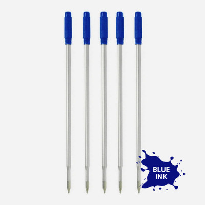 UJJi Blue Pen Refill in Long Metal Slim for Twist Pen Refill(Pack of 5, Ink Color - Blue )