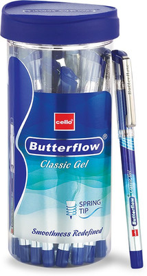 Cello Butterflow Gel Pen(Pack of 20, Ink Color - Blue)