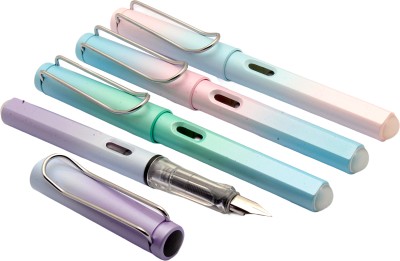 Ledos Dualtone Body Colors Fine Nib Fountain Pen(Pack of 4, Ink Color - Converter System)