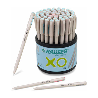 HAUSER Xo Gel Pen(Pack of 50, Ink Color - 40 Blue + 7 Black + 3 Red)