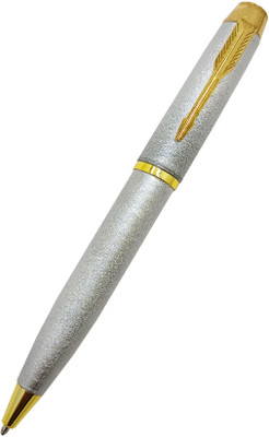 JINHAO Premium 288 Silver Color Paper Crush Finish Designer Metal Body Gold Plated Gift Ball Pen(Ink Color - Blue)