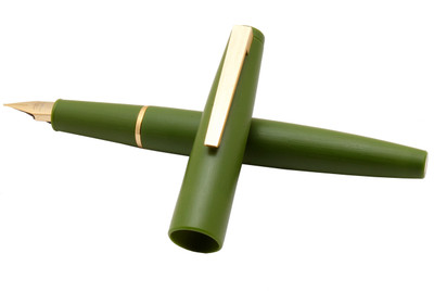 Ledos Jinhao 80 Matte Olive Green Golden Trims Fine Nib Fountain Pen(Ink Color - converter system)