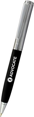 UJJi Advocate Logo Engraved Matte Black Body with Chrome Clip Ball Pen(Blue Ink)