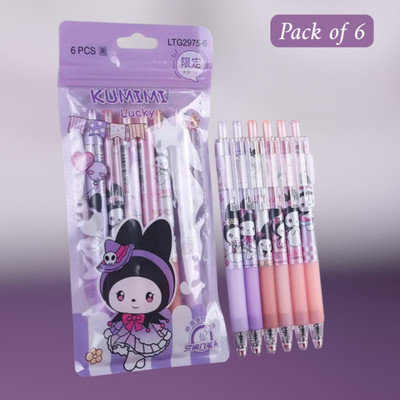 KLIDSHUSOZ TREASURE Kumimi Lucky Cartoon Gel Pens – Best For Students (Pastel & Cute Design) Gel Pen(Pack of 6, Ink Color - Black)