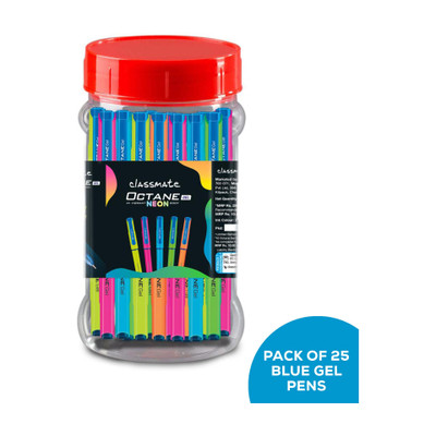 Classmate Octane Gel Gel Pen(Pack of 25, Ink Color - Blue)