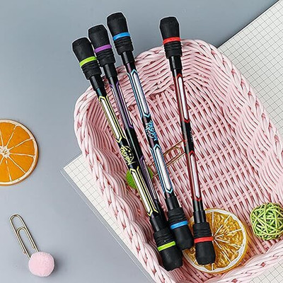 WAGKOVA student gadget for study school student focus pen gaming finger spin pen Calligraphy(Pack of 4, Ink Color - Black)