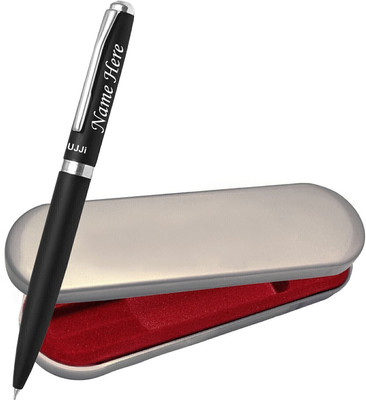 UJJi Matte Black Name Print Metal Ball Pen(Ink Color - Blue )
