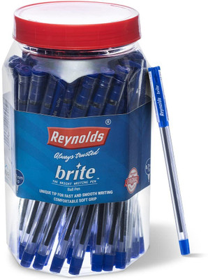 Reynolds Brite Ball Pen  (Pack Of 50, Ink Color – Blue) For Rs. 155 @ 56 %