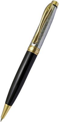 UJJi Half Design Black with Golden Part Twist Mechanism Ball Pen(Ink Color - Blue )