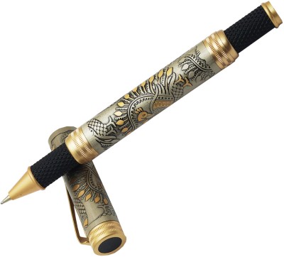 auteur Mayura Heavy Signature Metal Body, Antique Finish , Peacock Engraved ,Fine Point Roller Ball Pen(Ink Color - Blue)