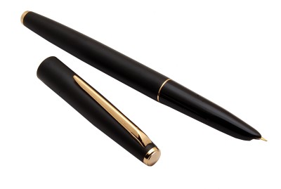 Ledos Jinhao 911 Full Matte Black Metal Body WIth Golden Clip & Hooded Fine Nib Fountain Pen(Ink Color - Converter System)