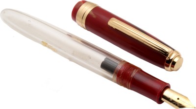 Ledos Oliver 69 HT Red Demonstrator Eyedropper With Golden Trims Fountain Pen(Converter System)