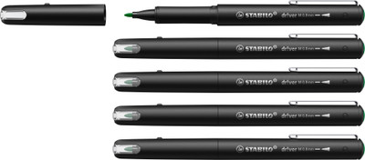 Stabilo dr!ver Premium Felt-Tip Pen | 0.8mm | Comfotable Writing Fineliner Pen(Pack of 5, Ink Color - Green)