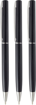 UJJi Medium Point Blue Ink Refill Sleek Design Metal Ball Pen(Pack of 3, Ink Color - Blue )