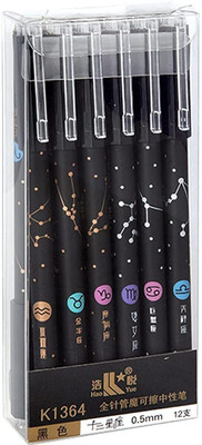 ossdn 6pc Erasable Gel Pen Blue Writing Fluently 0.5mm Gel Pen(Pack of 6, Ink Color - Blue)
