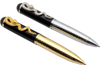 Ledos Cobra Clip Edition Set Of Golden & Silver Mini Ball Pen(Pack of 2, Ink Color - Blue Refill)