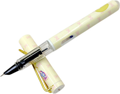 auteur 3083 Yellow Student Fountain Pen With Fine Nib, Erasable Ink Cartridge Best Gift Fountain Pen(Ink Color - Blue)