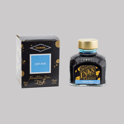 DIAMINE AQUA BLUE 80 ML Ink Bottle(Ink Color - Blue)