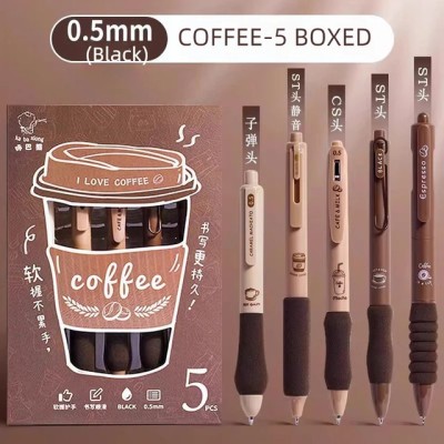 triple paper The set includes five different varieties inspired by coffee themes Gel Pen(Ink Color - Blue)